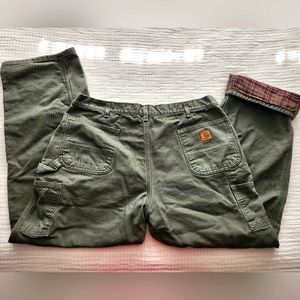 Carhartt B111 MOS Flannel Lined Duck Canvas Work Pants Men's 40x32